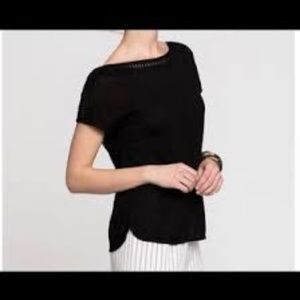 Worn once* Nic + Zoe crochet trim top
